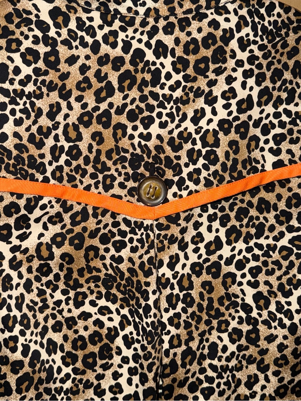 Vintage Leopard Print Jacket with Orange Trim - Picture 9 of 9